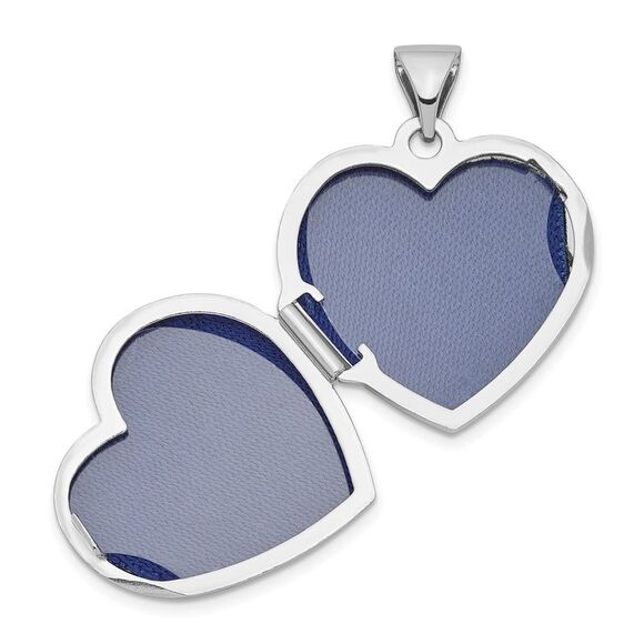 Sterling Silver 18mm Double Design Heart Shaped Locket - Picture 4 of 6
